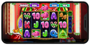 A screenshot of the Slot Game Bigger Piggy Christmas Bank